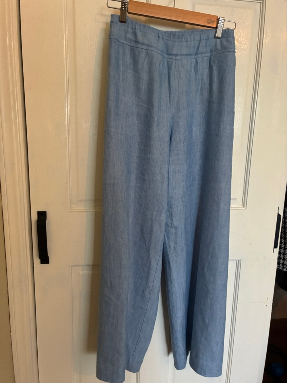 Chico's Light Blue Wide-Leg Linen-Blend Pants